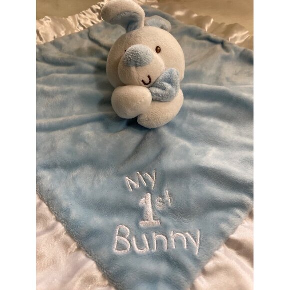 Baby Gund My 1st Bunny Blue Lovey Satin & Plush Security Blanket 4061373 - Picture 2 of 5